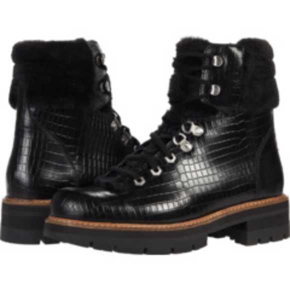 Clarks ORIANNA HIKER Black Leather Lace Up Hiking Winter Boots Ankle Booties 6.5 - Picture 8 of 16